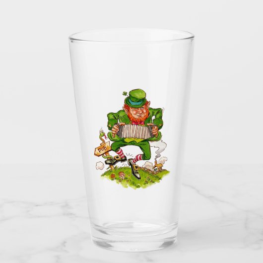 Verre Leprechaun en vert, Joyeuse Saint Patrick's Day (Devant)
