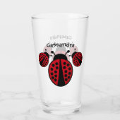Verre Les amateurs de coccinelle avec votre nom (Dos)