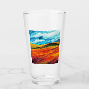 Verre Les collines rouges jaunes