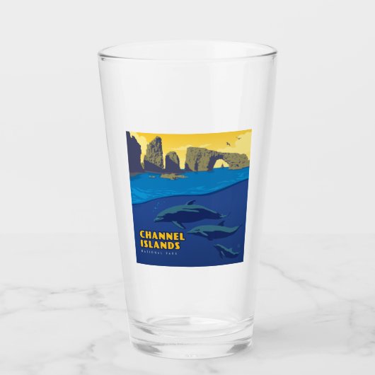 Verre Les dauphins du parc national des îles Channel (Devant)