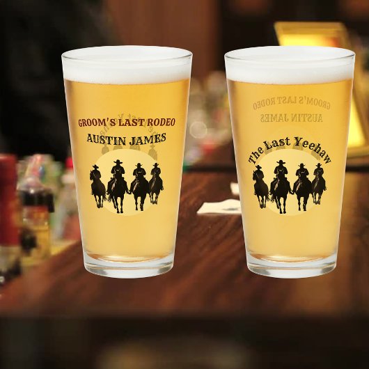 Verre Les Derniers Rodéo Cowboys et Sunset Bachelor Part