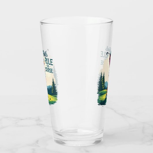 Verre Les filles gouvernent le parcours Retro Golf Illus (Droite)