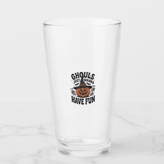 Verre Les goules veulent juste s'amuser Halloween Citrou (Devant)