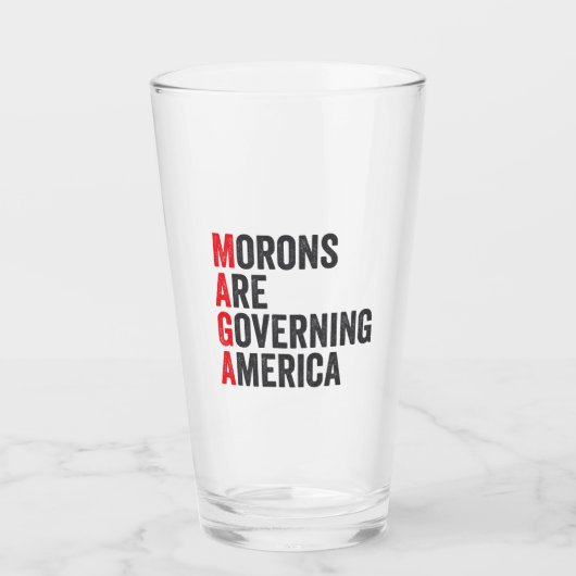 Verre Les morons dirigent l'Amérique 4 juillet (Devant)