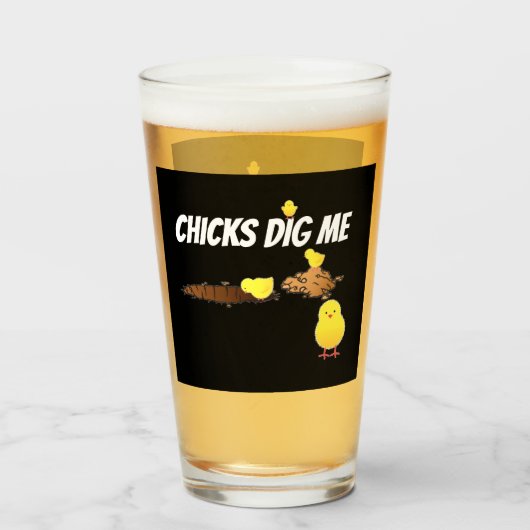 VERRE LES POUSSINS M'AIMENT BIEN (Devant (rempli))