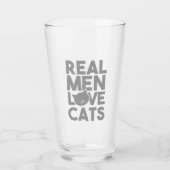Verre Les vrais hommes aiment les chats (Devant)