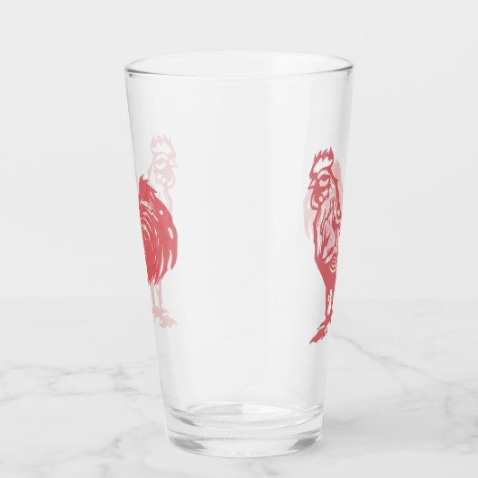 Verre Letterpress Style Red Roster (Droite)