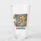 VERRE LETTRE BLEUE BLEUE ET ROUGE BLEUE B ÉCLAIRÉE (Devant)