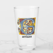 VERRE LETTRE BLEUE ET ROUGE MOYENNE G ÉCLAIRÉE (Devant)