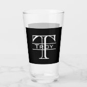Verre Lettre bloc noir monogramme personnalisé (Dos)