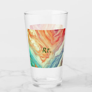 Verre Lettre de nom ajoutée abstraite géométrique marbré