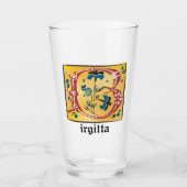 Verre Lettre Florale médiévale illuminée B Monogramme (Devant)