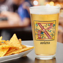 Lettre Florale médiévale illuminée X Monogramme