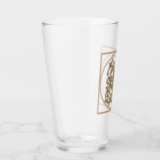 Verre LETTRE G MONOGRAM Beau Mariage Nouveau Accueil Cad (Droite)