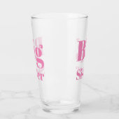 Verre LETTRE GRANDE SOEUR rose clair fille (Gauche)