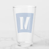 Verre LETTRE INITIALE Bleu Profond Monogramme Moderne De (Dos)