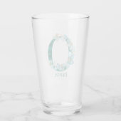 Verre Lettre initiale O monogramme en aquarelle sarcelle (Dos)