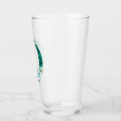 Verre Lettre initiale O monogramme en aquarelle sarcelle (Gauche)