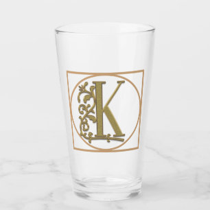 Verre LETTRE K MONOGRAM Beau Mariage Nouveau Accueil Cad