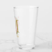 Verre LETTRE M AQUACOLE OR ET MONOGRAPHIQUE Floral (Gauche)