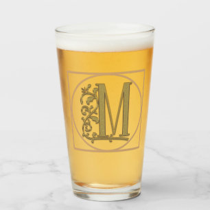 Verre LETTRE M MONOGRAM Beau Mariage Nouveau Accueil Cad