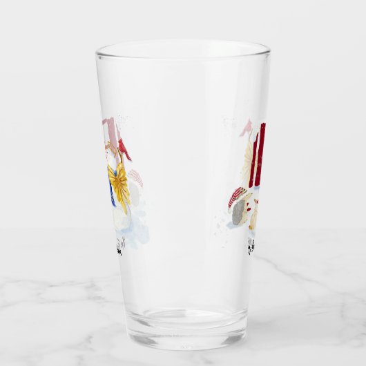 Verre Lettre monogramme E Noël Snowman Angel Woodland (Gauche)