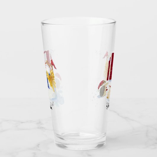 Verre Lettre monogramme E Noël Snowman Angel Woodland (Droite)