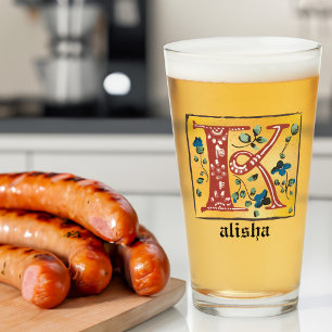 Verre LETTRE MOYENNE Florale Illuminée K MONO