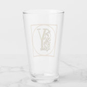 Verre LETTRE Y MONOGRAM Beau Mariage Nouveau Accueil Cad (Dos)