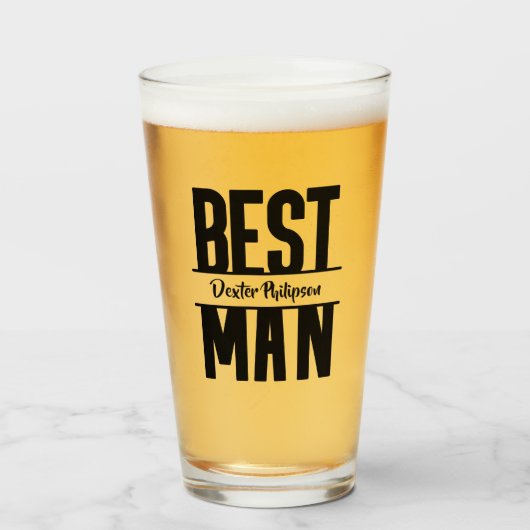 Verre Lettres audacieuses Best Man Ajouter Son Nom (Devant (rempli))