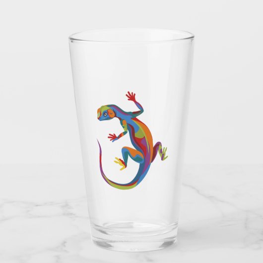 Verre Lézard Peint (Devant)