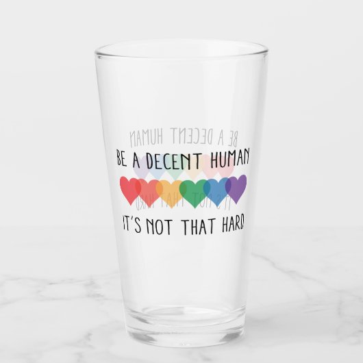 Verre LGBT Heart Retro Be A Decent Human Ce n'est pas qu