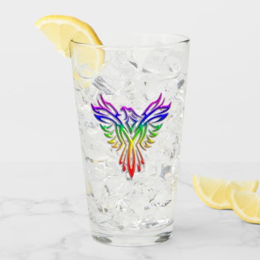 Verre LGBT Rainbow Pride Phoenix Rising (Devant glace)