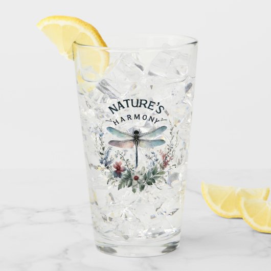 Verre L'harmonie de la nature - libellule artistique (Devant glace)