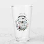 Verre L'harmonie de la nature - libellule artistique (Devant)