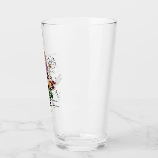 Verre libellule et fleurs (Gauche)