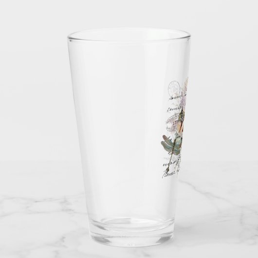 Verre libellule et fleurs (Droite)