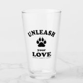 Verre Libérez votre amour | Devis d'adoption de chien (Devant)