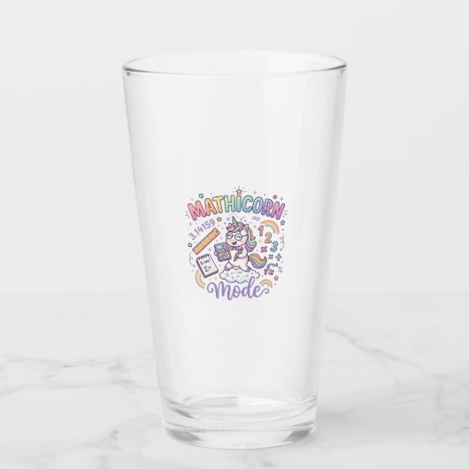 Verre Licorne Mathicorne Mode Typographie Adorable Desig (Devant)