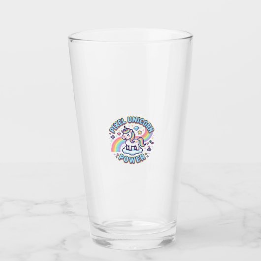 Verre Licorne Pixel Licorne Puissance Conception Graphiq (Devant)