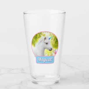 Verre Licorne Poney Blanc