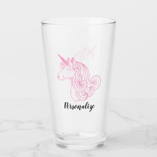 Verre Licorne rose (Devant)