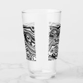 Verre Lignes noires et blanches Abstraites - personnalis (Droite)