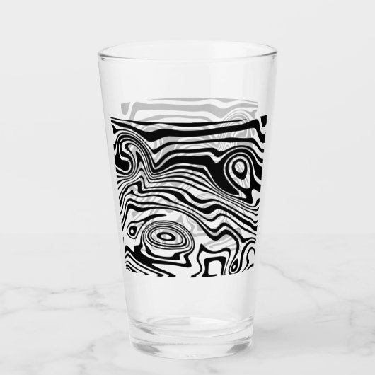 Verre Lignes noires et blanches Abstraites - personnalis (Devant)