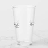 Verre Limite Cursive Mme Custom Nom de famille Mariage C (Gauche)