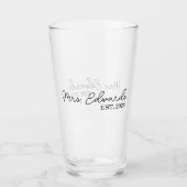 Verre Limite Cursive Mme Custom Nom de famille Mariage C (Devant)