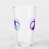 Verre L'infini avec plume violette (Gauche)