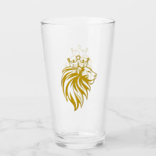Verre Lion Avec Couronne - Style Or 2