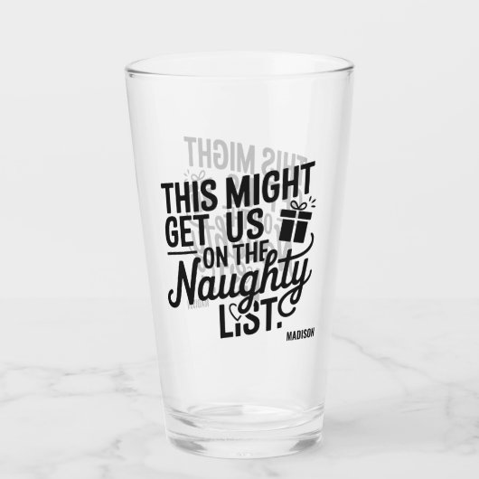 Verre Liste de Naughty Noël Nom personnalisé (Devant)