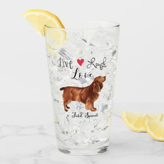Verre Live Laugh Love a Field Spaniel Glass (Devant glace)